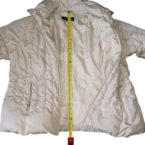 Lane Bryant Womens Sz XL Coat Packable Beige Ruched Puffer Winter Jacket Beige - Picture 5 of 11